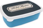Lunch box Blauw - Lunch box - Boîte à pain - Hotel mama - Citations - Proverbes - Maman - 18x12x6 cm - Enfants - Garçon