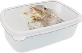 Boîte à lunch Wit - Boîte à lunch - Boîte à pain - Kip - Vogel - Bec - 18x12x6 cm - Adultes - Cadeau Sinterklaas - Distribution cadeaux pour enfants - Cadeaux chaussures Sinterklaas