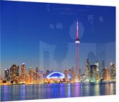 De stedelijke skyline van Toronto in neon verlichting - Foto op Plexiglas - 90 x 60 cm