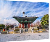 Koreaans paviljoen in Yongdusan Park in Busan - Foto op Plexiglas - 90 x 60 cm