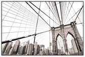 Artistiek beeld van de Brooklyn Bridge in New York City - Foto op Akoestisch paneel - 150 x 100 cm