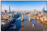 Tower Bridge over de Thames en de skyline van Londen - Foto op Akoestisch paneel - 120 x 80 cm