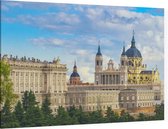 De kathedraal en het Koninklijk Paleis van Madrid - Foto op Canvas - 90 x 60 cm