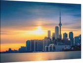 De schitterende skyline van Toronto bij zonsondergang - Foto op Canvas - 90 x 60 cm