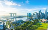 De architectuur van de city skyline van Singapore  - Foto op Forex - 120 x 80 cm
