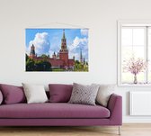 Uitzicht op de Spassky Toren van het Kremlin in Moskou - Foto op Textielposter - 60 x 40 cm