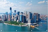 Wijdse luchtfoto van New York Financial District - Foto op Tuinposter - 90 x 60 cm