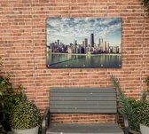 Strand en skyline van de Amerikaanse stad Chicago - Foto op Tuinposter - 90 x 60 cm