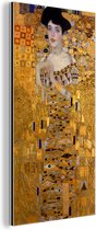 Wanddecoratie Metaal - Aluminium Schilderij Industrieel - Portret van Adèle Bloch-Bauer I - Schilderij van Gustav Klimt - 20x40 cm - Dibond - Foto op aluminium - Industriële muurdecoratie - Voor de woonkamer/slaapkamer