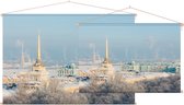 De Hermitage van Sint-Petersburg in winters landschap - Foto op Textielposter - 90 x 60 cm