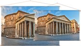 Het Pantheon aan het Piazza della Rotonda in Rome - Foto op Textielposter - 90 x 60 cm