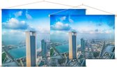 Panoramisch beeld van de skyline van Abu Dhabi - Foto op Textielposter - 60 x 40 cm
