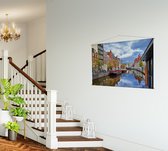 Kleurrijk beeld van het Amsterlkanaal in Amsterdam  - Foto op Textielposter - 60 x 40 cm