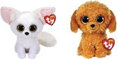 Ty - Knuffel - Beanie Boo's - Phoenix Fox & Golden Doodle Dog