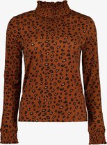 TwoDay dames smock top met luipaardprinit - Bruin - Maat S