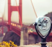 Verrekijker bij de Golden Gate Bridge in San Francisco - Fotobehang (in banen) - 350 x 260 cm