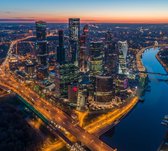 Moscow City International Business Center bij twilight  - Fotobehang (in banen) - 350 x 260 cm