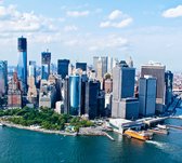 Wijdse luchtfoto van New York Financial District - Fotobehang (in banen) - 250 x 260 cm