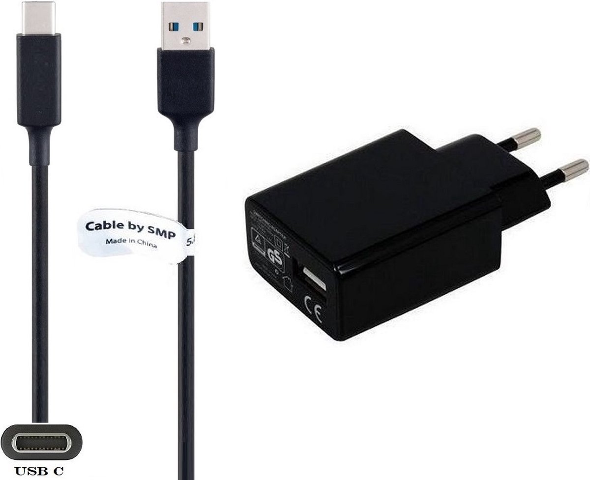 3A lader + 1,8m USB C kabel. getest USB 3.0 / 56 kOhm Oplader adapter met... | bol.com