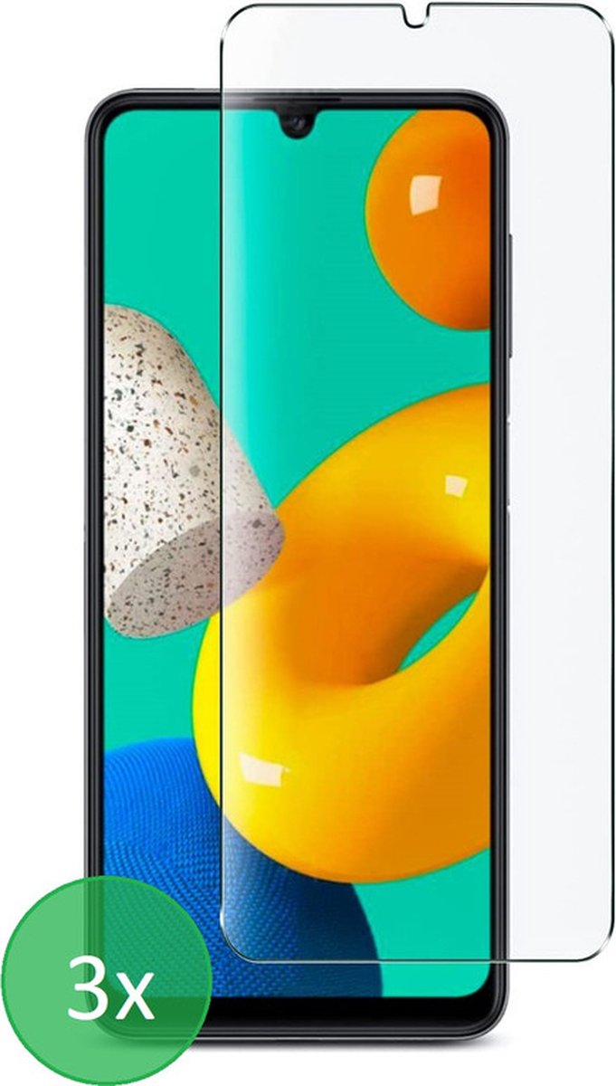 3x Screenprotector Tempered Glass Glazen Gehard Screen Protector 2.5D 9H (0.3mm) - Glasplaatje Geschikt voor: Samsung Galaxy A32 4G - Tempered Glas Screenprotector