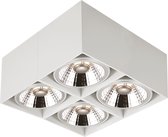Moderne 4 spots lamp vierkant wit 12W