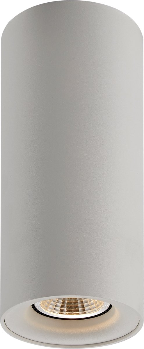 Zolan cilindrische plafondlamp van aluminium in wit met GU10-fitting, dimbare 5W LED, 400 lumen, 2700K, IP20