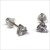 Aramat jewels ® - Zirkonia zweerknopjes driehoek 5mm oorbellen transparant chirurgisch staal