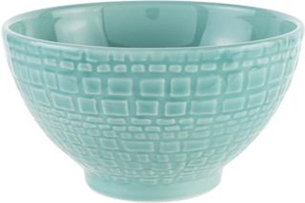 Portugal Turquoise Breakfast Bowl D14xh8cm - set van 6 - Aardewerk