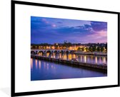 Fotolijst incl. Poster - Paars - Lucht - Maastricht - 90x60 cm - Posterlijst