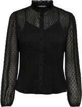 Only Blouse Onllaurence L/s Button Plisse Top W 15245806 Black Dames Maat - XS