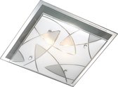ASARI ceiling lamp E27 2x60W Chroom + Wit glas