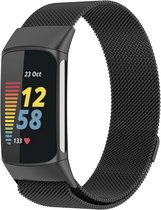 Milanees bandje Zwart geschikt voor Fitbit Charge 5