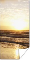 Poster Strand - Zon - Wolken - 20x40 cm