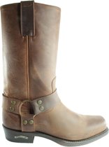 Sendra Boots 1918 Pete Bruin Dames Heren Biker Basic Western Cowboylaars Vierkante neus Beetje Schuine Hak Vast Sierspoor Treklussen Echt Leer Maat 41