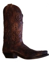 Sendra Boots 11472 Cuervo Bruin Heren Laarzen Cowboy Western Boots Spitse Neus Schuine Hak Lederen Zool Sierstiksel Studs Vintage Look Echt Leer Maat 42
