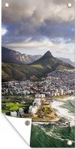 Tuinposter Uitgestrekt uitzicht op Kaapstad en de Tafelberg - 30x60 cm - Tuindoek - Buitenposter
