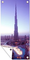 Affiche de jardin Le soleil brille sur la Burj Khalifa à Dubaï - 30x60 cm - Toile de jardin - Affiche d'extérieur