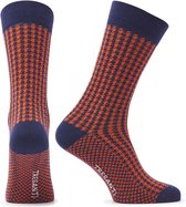 ELVIN | Navy sokken met pied-de-poes patroon