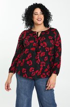 Paprika Dames Shirt in bedrukt, warm tricot. - T-shirt - Maat 50