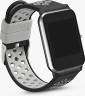 kwmobile 2x armband geschikt voor Willful Fitnesstracker / Smartwatch - Bandjes voor fitnesstracker in zwart / rood / zwart / grijs