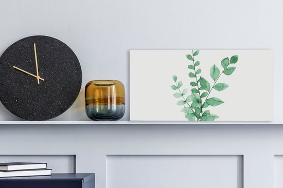 Peinture sur toile Aquarelle - Feuilles - Plantes - 40x20 cm - Décoration murale