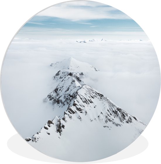 Assiette en plastique Snowy Alps Wall Circle Ø 120 cm - impression photo sur cercle mural / cercle vivant (décoration murale)