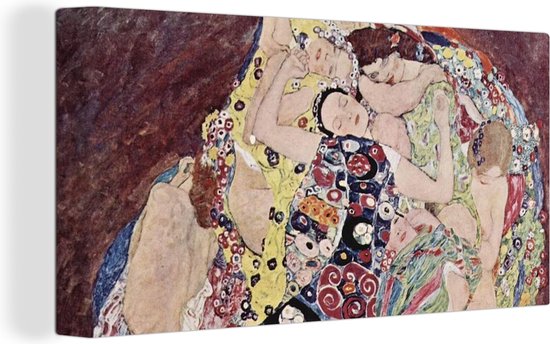 Canvas Schilderij De maagd - Gustav Klimt - 40x20 cm - Wanddecoratie