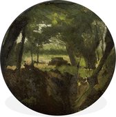 WallCircle - Wall Circle - Wall Circle - Forest View - Peinture de George Hendrik Breitner - Aluminium - Dibond - 140x140 cm - Intérieur et Extérieur