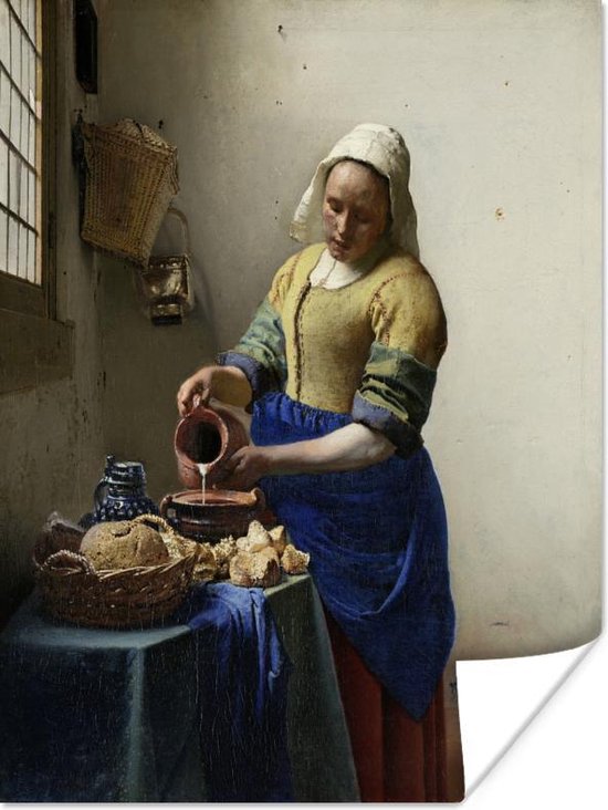 Poster Het melkmeisje - Johannes Vermeer - 90x120 cm
