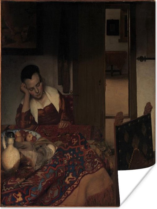Slapend meisje - Johannes Vermeer Poster - Poster