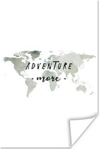 Poster - Wereldkaart - Aquarelverf - Adventure - 80x120 cm