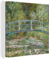 Canvas Schilderij De Japanse brug en waterlelies - Claude Monet - 50x50 cm - Wanddecoratie