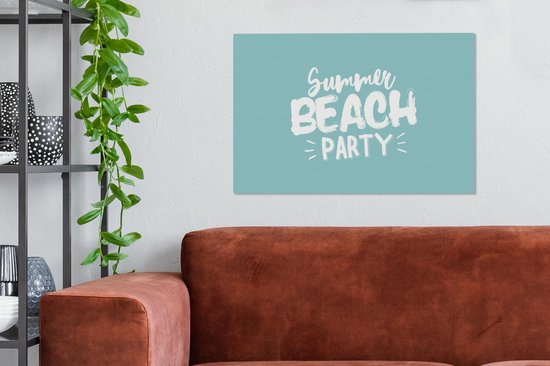 Toile Peinture Été - Plage - Fête - 60x40 cm - Décoration murale