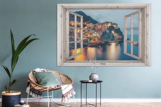 Peinture sur toile See Through - Italie - Mer - 180x120 cm - Décoration murale XXL
